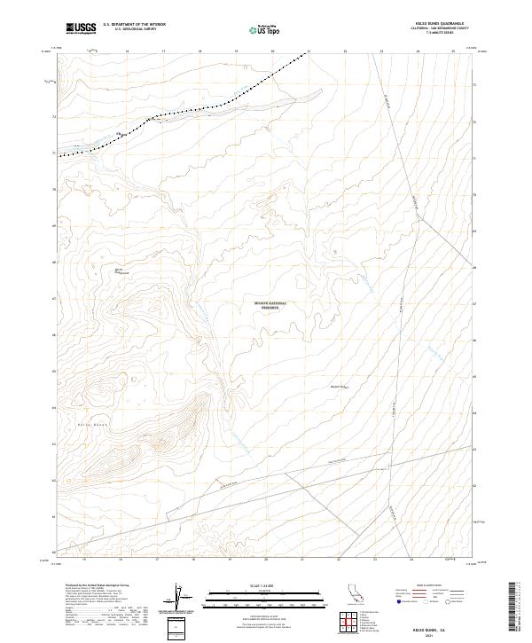 Kelso Dunes, CA — USGS 7.5-minute topo (2021)