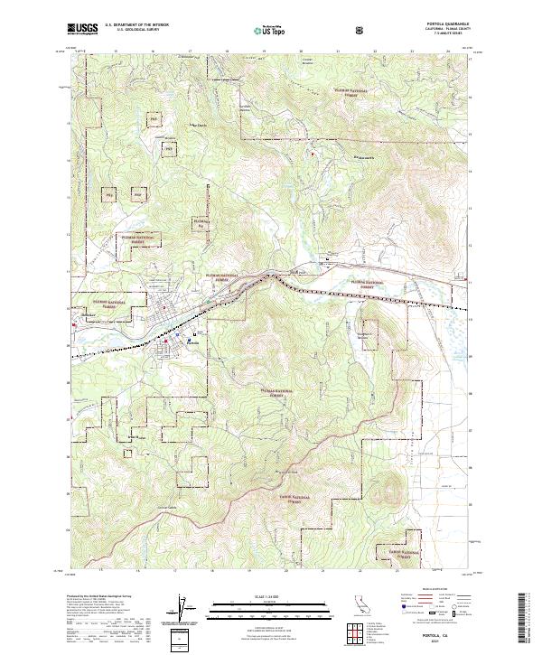 Portola, CA — USGS 7.5-minute topo (2021)