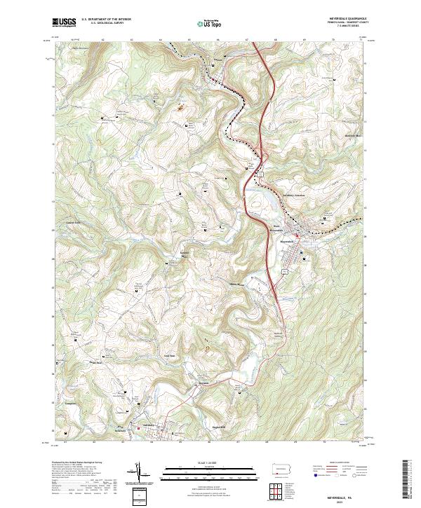 Meyersdale, PA — USGS 7.5-minute topo (2023)