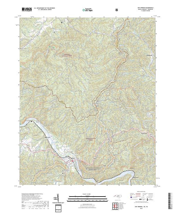 Hot Springs, NC-TN — USGS 7.5-minute topo (2022)