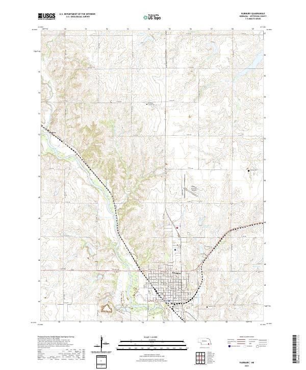 Fairbury, NE — USGS 7.5-minute topo (2021)