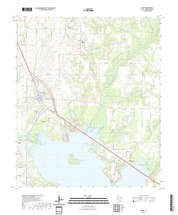 Kemp, TX — USGS 7.5-minute topo (2022)