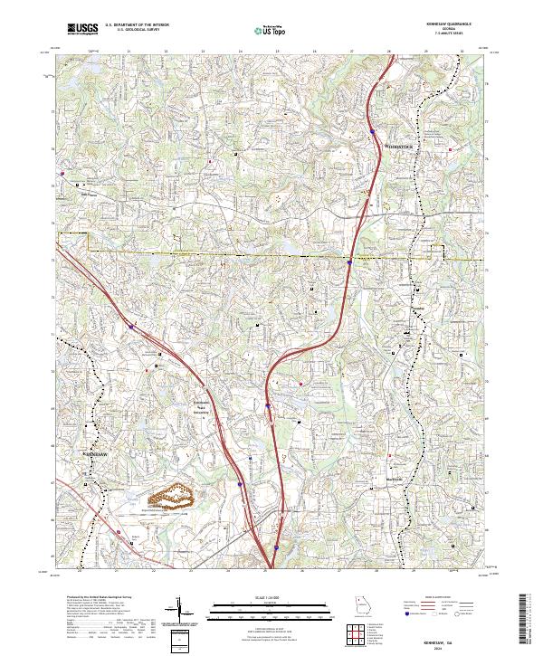 Kennesaw, GA — USGS 7.5-minute topo (2024)