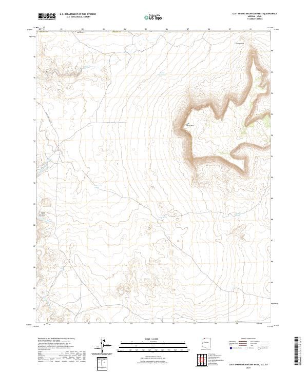 Lost Spring Mountain West, AZ-UT — USGS 7.5-minute topo (2021)
