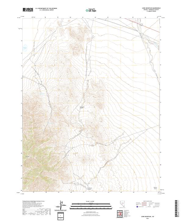 Lone Mountain, NV — USGS 7.5-minute topo (2021)