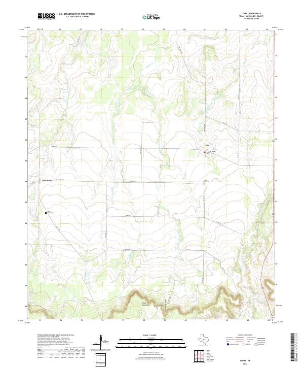 Lohn, TX — USGS 7.5-minute topo (2022)