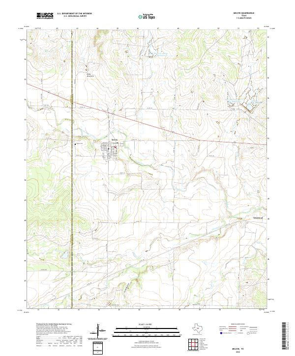 Melvin, TX — USGS 7.5-minute topo (2022)