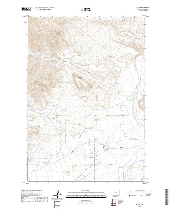 Clark, WY — USGS 7.5-minute topo (2021)