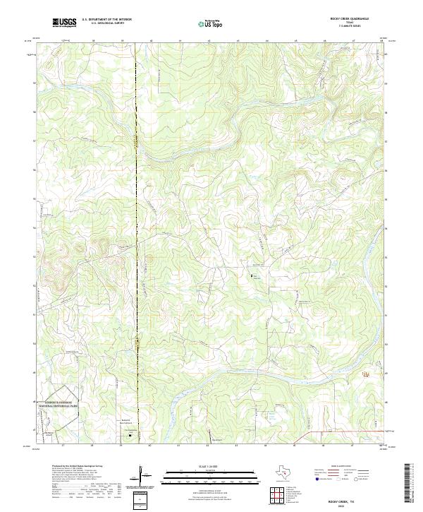 Rocky Creek, TX — USGS 7.5-minute topo (2022)