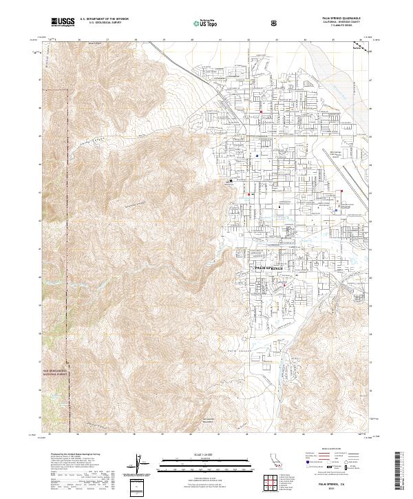 Palm Springs, CA — USGS 7.5-minute topo (2021)