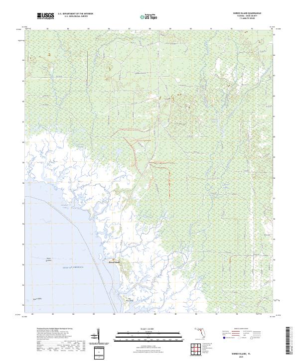Shired Island, FL — USGS 7.5-minute topo (2025)