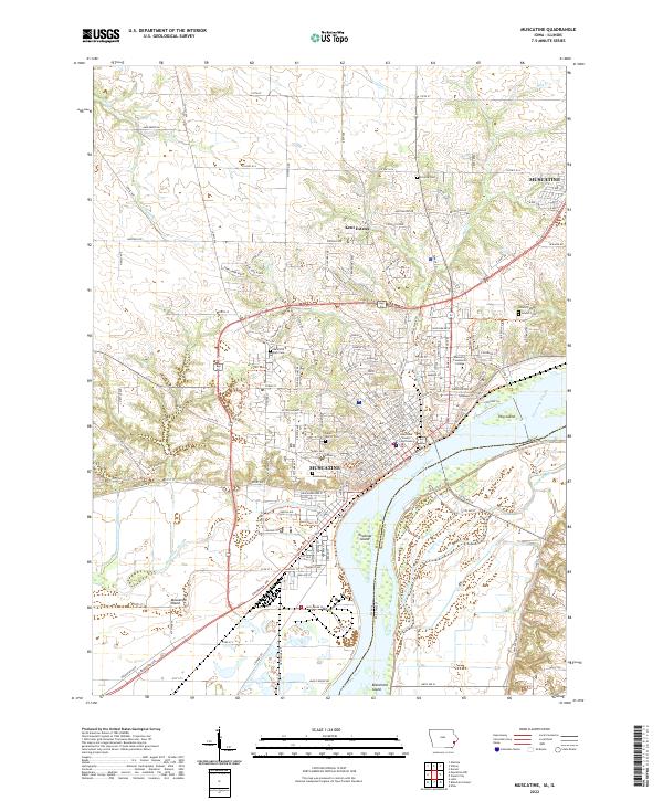 Muscatine, IA-IL — USGS 7.5-minute topo (2022)