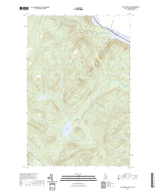 Falls Brook Lake, ME-NB — USGS 7.5-minute topo (2024)