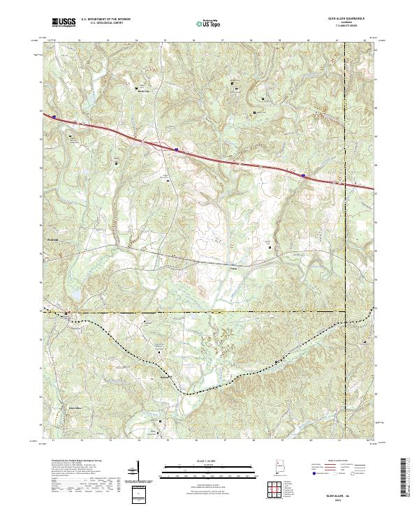 Glen Allen, AL — USGS 7.5-minute topo (2024)