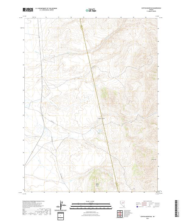 Coffin Mountain, NV — USGS 7.5-minute topo (2021)