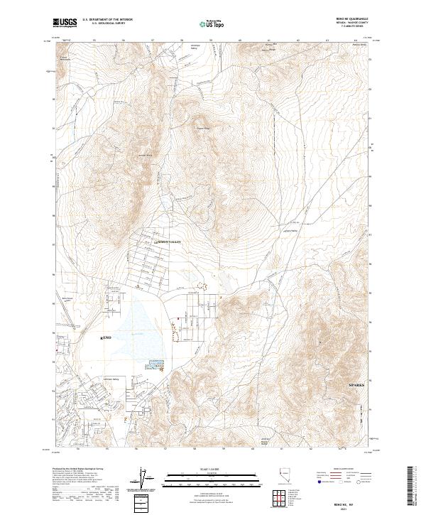 Reno NE, NV — USGS 7.5-minute topo (2021)