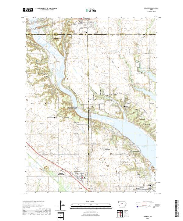 Granger, IA — USGS 7.5-minute topo (2022)