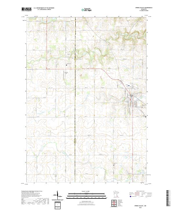 Spring Valley, MN — USGS 7.5-minute topo (2022)