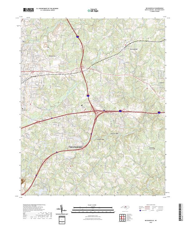 McLeansville, NC — USGS 7.5-minute topo (2022)