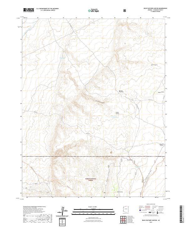 Buck Pasture Canyon, AZ — USGS 7.5-minute topo (2021)