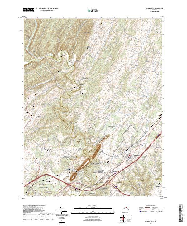 Middletown, VA — USGS 7.5-minute topo (2022)