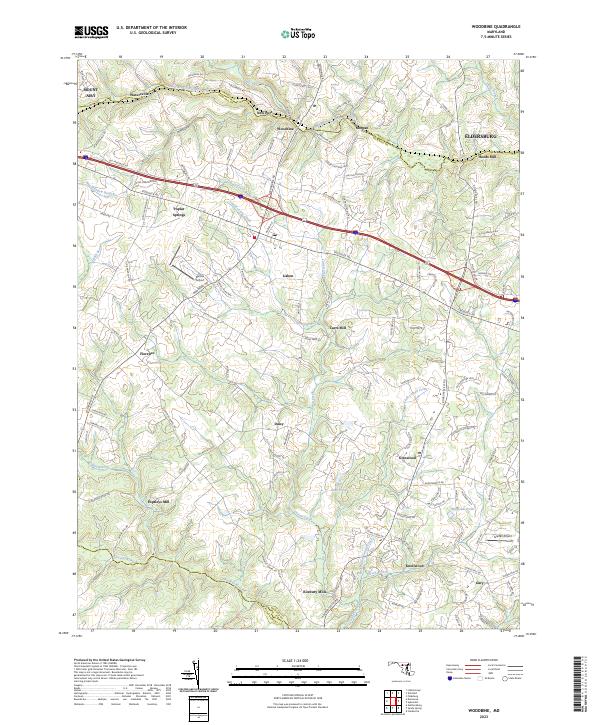 Woodbine, MD — USGS 7.5-minute topo (2023)
