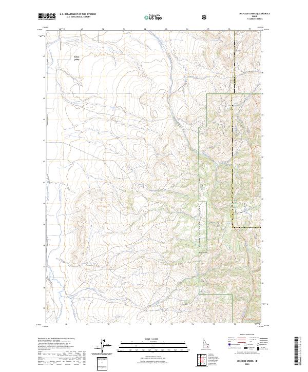 Michaud Creek, ID — USGS 7.5-minute topo (2023)
