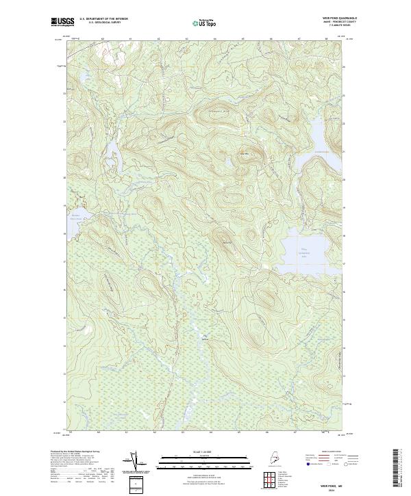Weir Pond, ME — USGS 7.5-minute topo (2024)