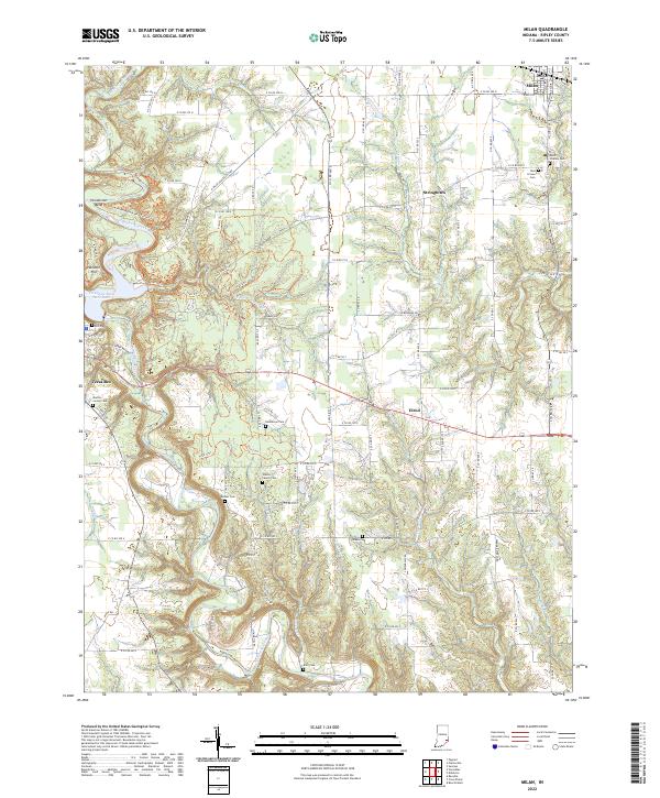 Milan, IN — USGS 7.5-minute topo (2022)
