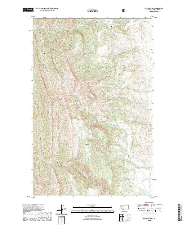 Ear Mountain, MT — USGS 7.5-minute topo (2024)