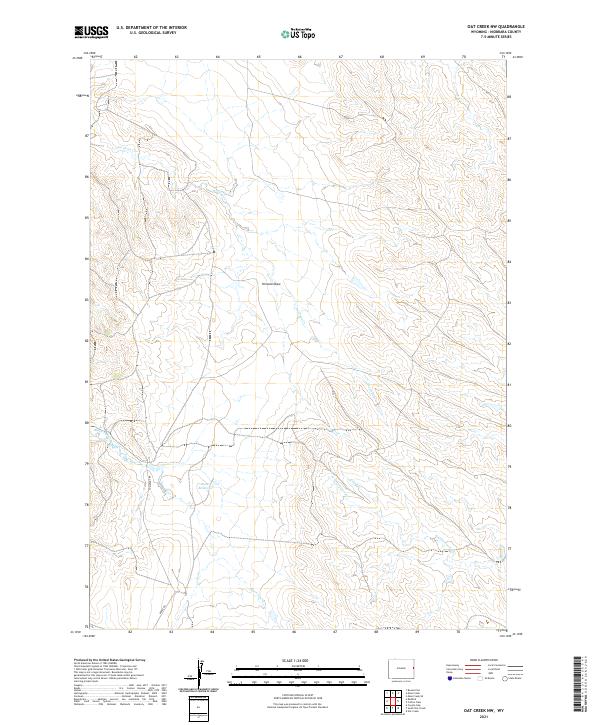Oat Creek NW, WY — USGS 7.5-minute topo (2021)