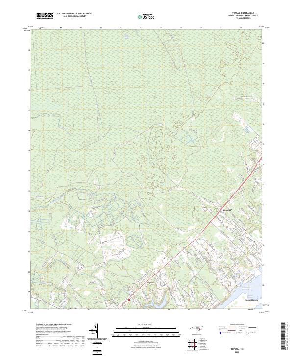 Topsail, NC — USGS 7.5-minute topo (2022)