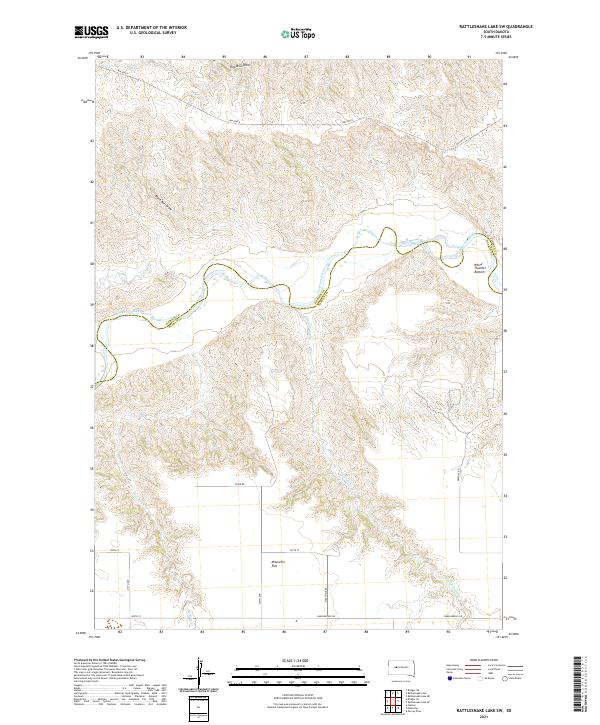 Rattlesnake Lake SW, SD — USGS 7.5-minute topo (2021)