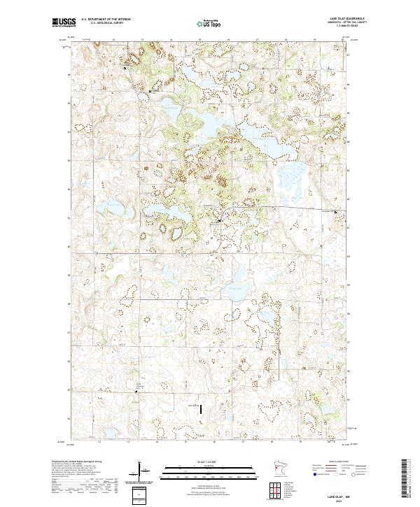 Lake Olaf, MN — USGS 7.5-minute topo (2022)