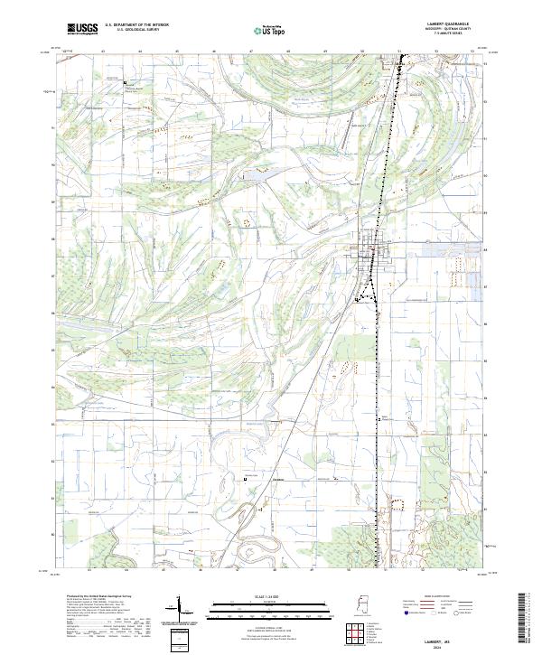 Lambert, MS — USGS 7.5-minute topo (2024)