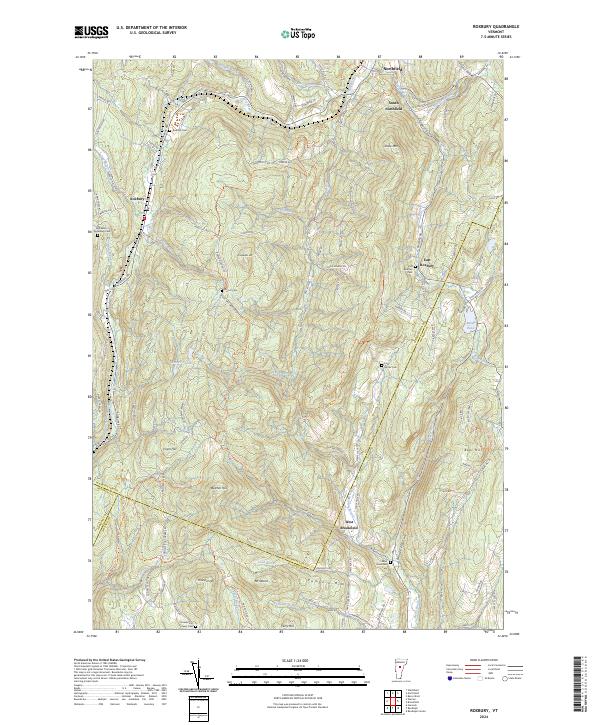 Roxbury, VT — USGS 7.5-minute topo (2024)
