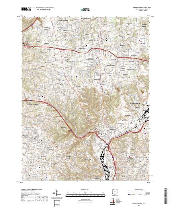 Cincinnati West, OH — USGS 7.5-minute topo (2023)