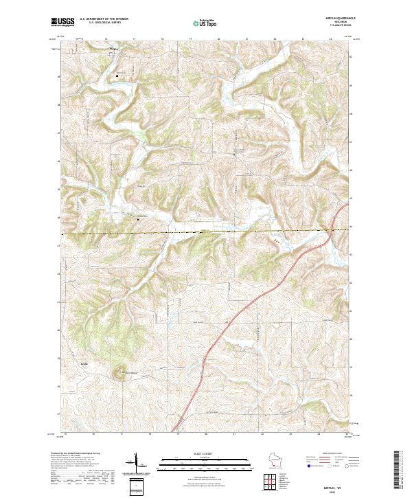 Mifflin, WI — USGS 7.5-minute topo (2022)