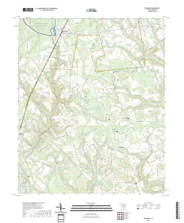 Pinewood, SC — USGS 7.5-minute topo (2024)