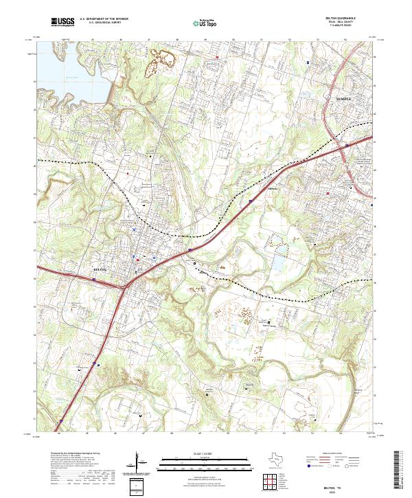 Belton, TX — USGS 7.5-minute topo (2022)