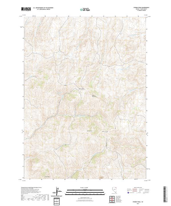 Stormy Peak, NV — USGS 7.5-minute topo (2021)