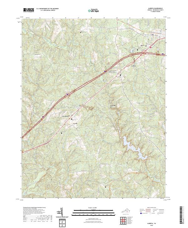 Alberta, VA — USGS 7.5-minute topo (2022)