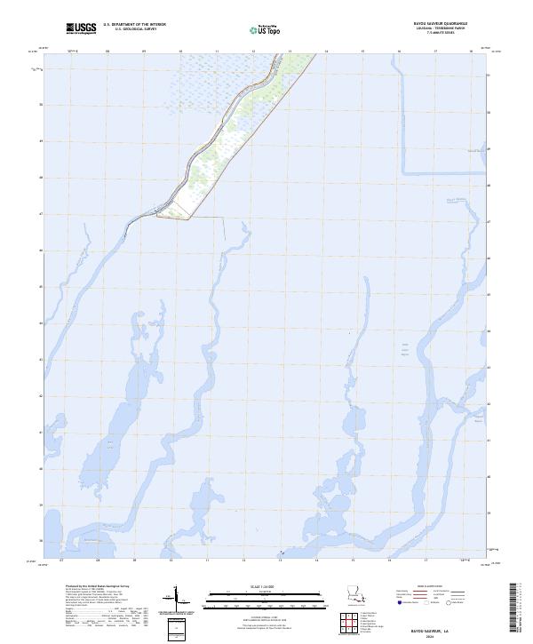 Bayou Sauveur, LA — USGS 7.5-minute topo (2024)