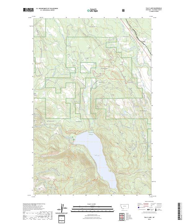 Tally Lake, MT — USGS 7.5-minute topo (2024)