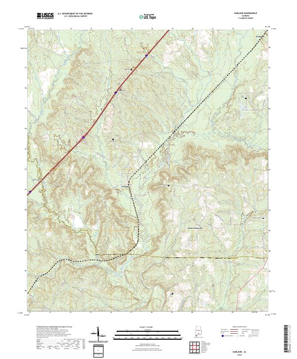Garland, AL — USGS 7.5-minute topo (2024)