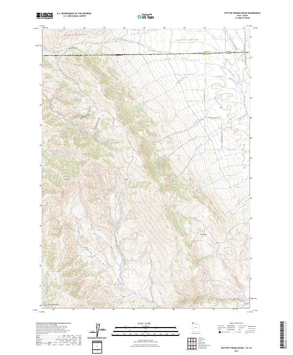 Cotton Thomas Basin, UT-ID — USGS 7.5-minute topo (2023)
