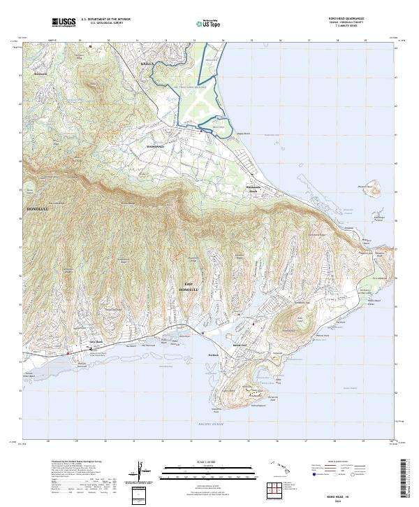 Koko Head, HI — USGS 7.5-minute topo (2024)
