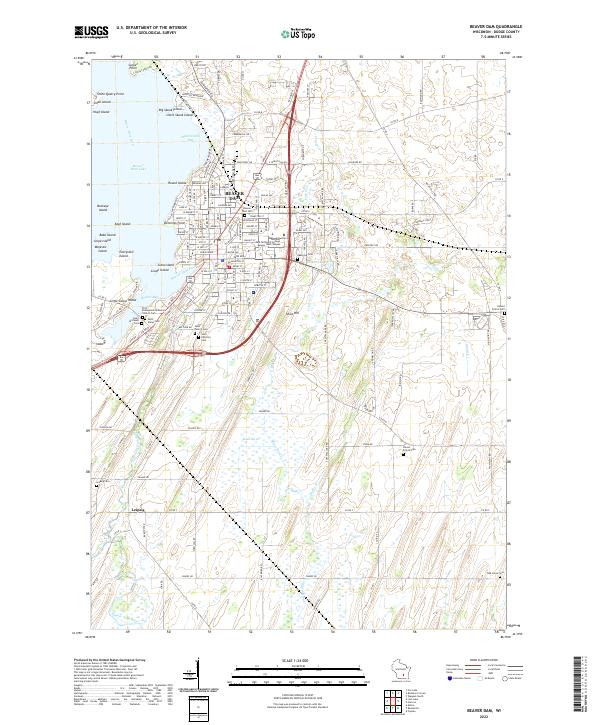 Beaver Dam, WI — USGS 7.5-minute topo (2022)