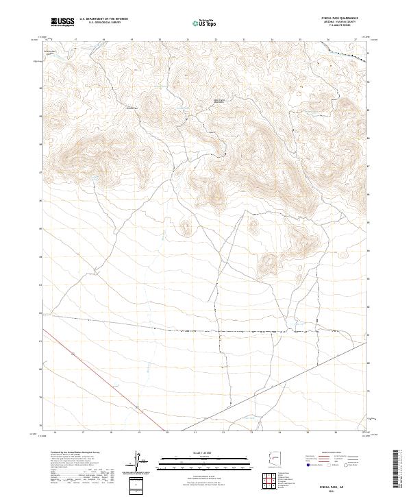 O'Neill Pass, AZ — USGS 7.5-minute topo (2021)
