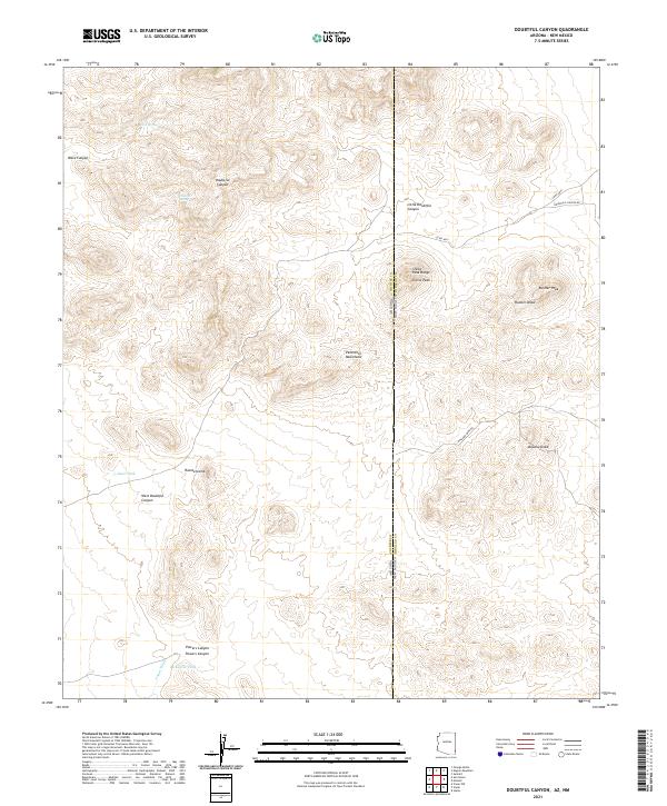 Doubtful Canyon, AZ-NM — USGS 7.5-minute topo (2021)